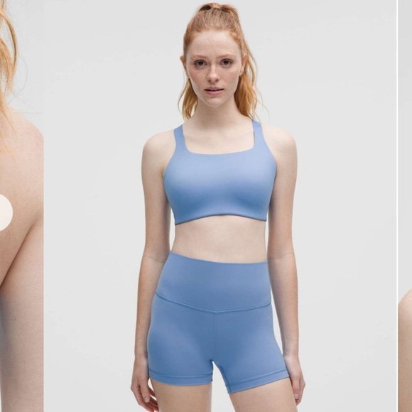 NWT Lululemon Ultralu Square-Neck Workout Bra Medium Support D/DD Cup Pool Blue - Picture 1 of 7